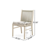 Cordoba Dining Chair Set of 2 with Acacia Wood Frame and Water Repellent Fabric