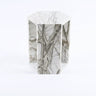Modern Minimalist Hexagon Side Table with Honed Marble Finish - Gold, White, Pink, Dark Green, Dark Gray