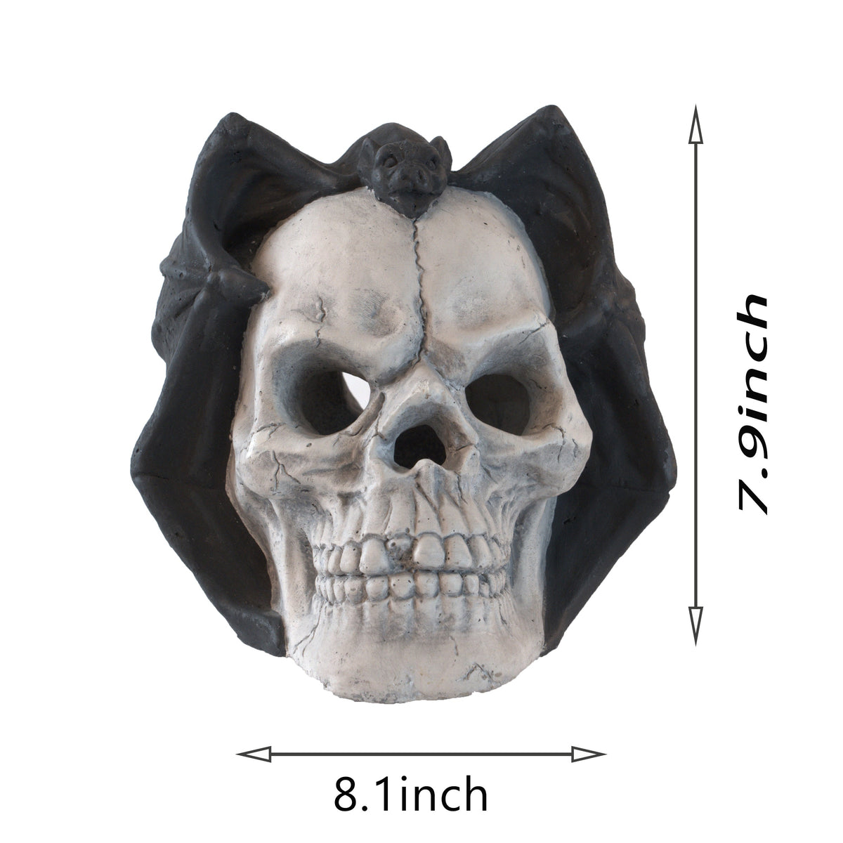 Magnesium Oxide Fire Pit Skull Wall Art Set with Hollow Flame Channel – Beige/Black
