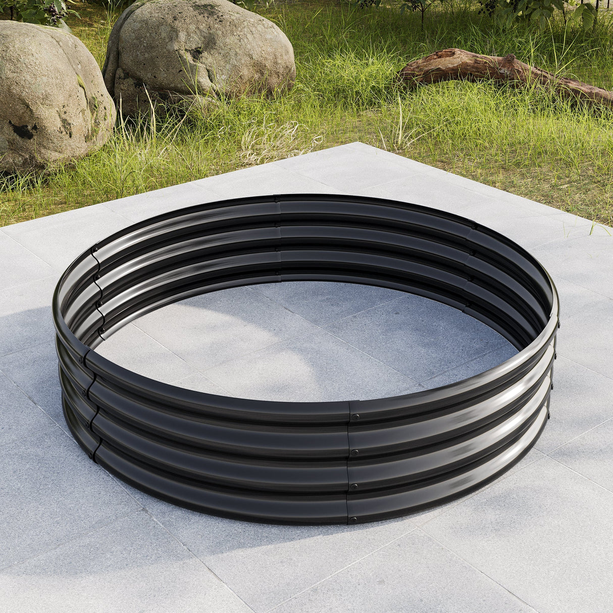 2PCS 47.24" Round Raised Garden Beds for Outdoor Gardening