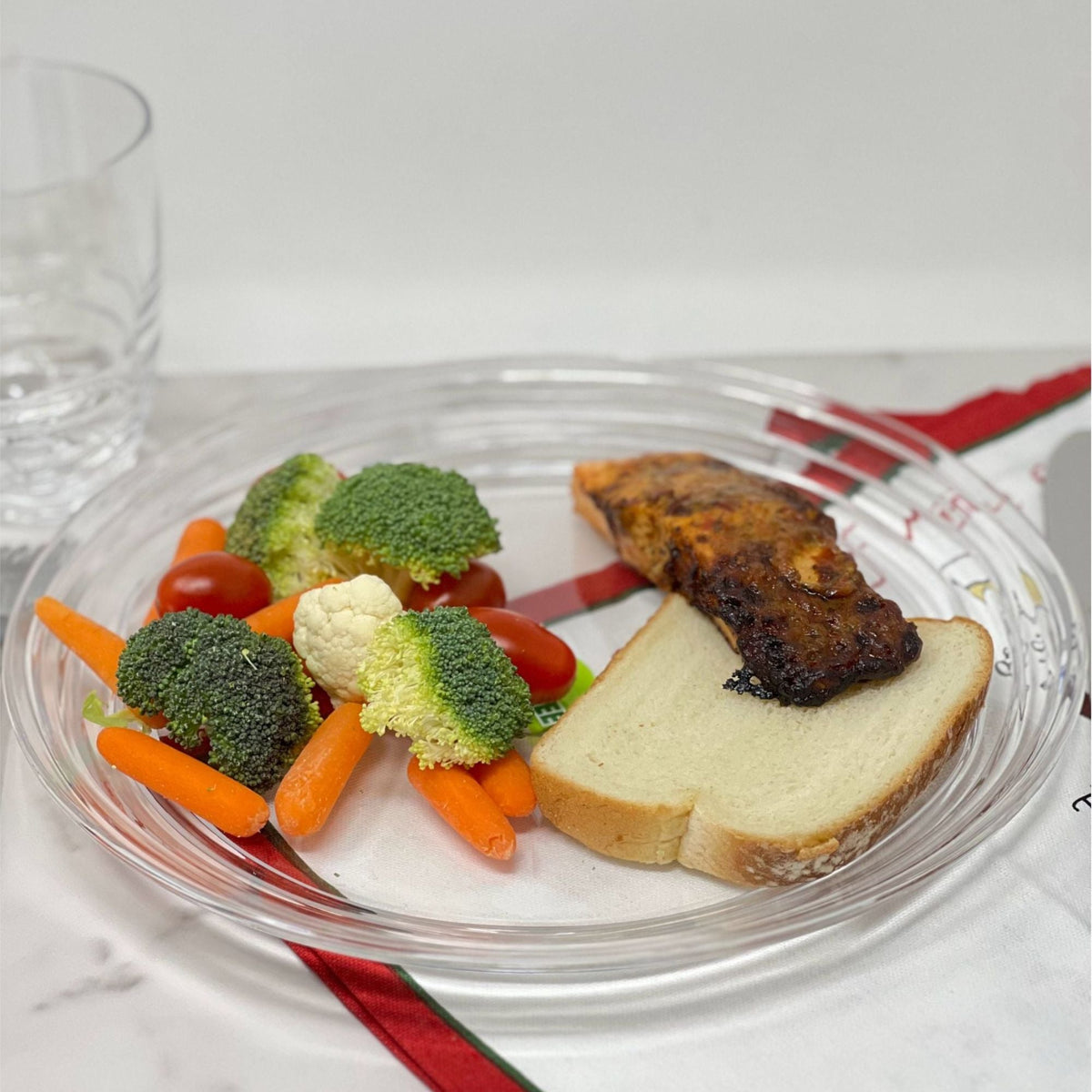 Designer Swirl Acrylic Dinner Plates with Elegant Swirl Design - Set of 4