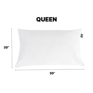 Ghostpillow Faux Down Luxury Pillow with Microfiber Gel Clusters, Cotton Cover - White