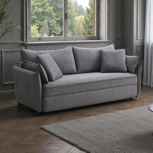 Irina Gray Fabric Sofa W/Sleeper (Toss Pillows Included)