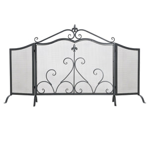 Onyx 3-Panel Iron Fireplace Screen 54" x 31.5"