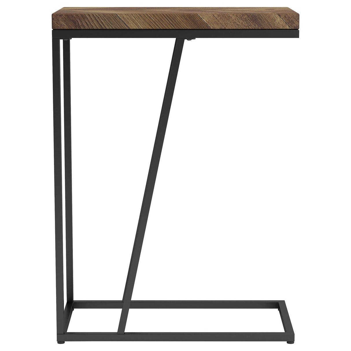 Sergio Engineered Wood C-Shaped Side Table Rustic Tobacco – Tuesday Morning