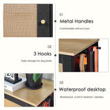 Feeding Station with 1 Storage Cabinet Black