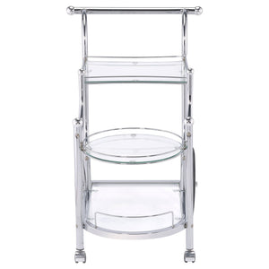 Reia - 3 Tier Cart With Casters & Tempered Glass Design - Chrome