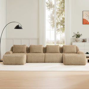 146" Modern U-Shaped Modular Sectional Sofa