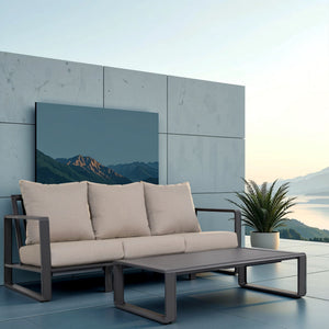 Durable Sofa With Rectangular Coffee Table
