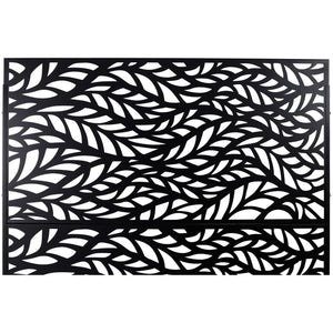 Outdoor & Indoor Privacy Screen Metal Privacy Screen, Freestanding Decorative Privacy Screen For Deck Balcony Patio - Black