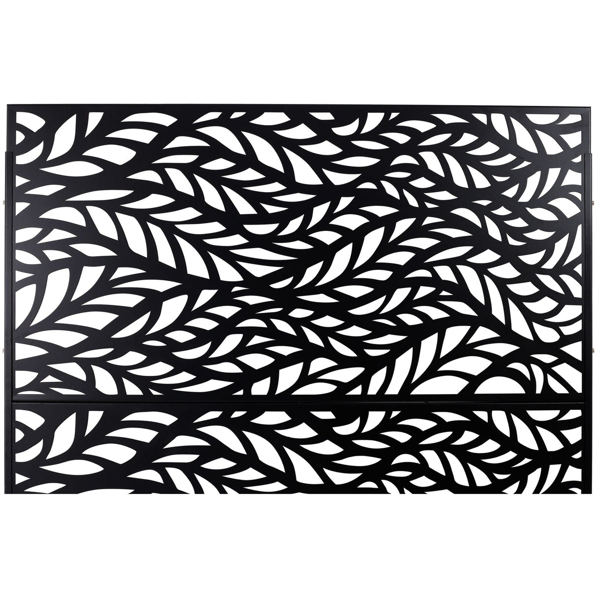 Outdoor & Indoor Privacy Screen Metal Privacy Screen, Freestanding Decorative Privacy Screen For Deck Balcony Patio - Black