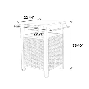 Single Door Outdoor Bar Cart with Stainless Steel Tabletop