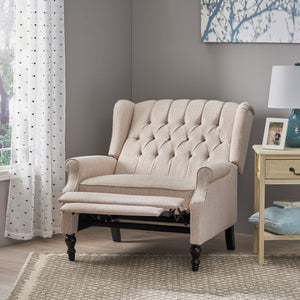 Push Back Recliner Chair Fabric Lounge Armchair