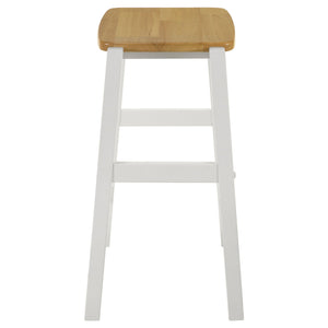 Prager - 3 Piece Kitchen Island Counter Table Set With Overhead Rack And Backless Stools - White