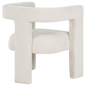 Verda - Upholstered Accent Side Chair In Soft With Rounded Open Back And 3 Leg Base - White