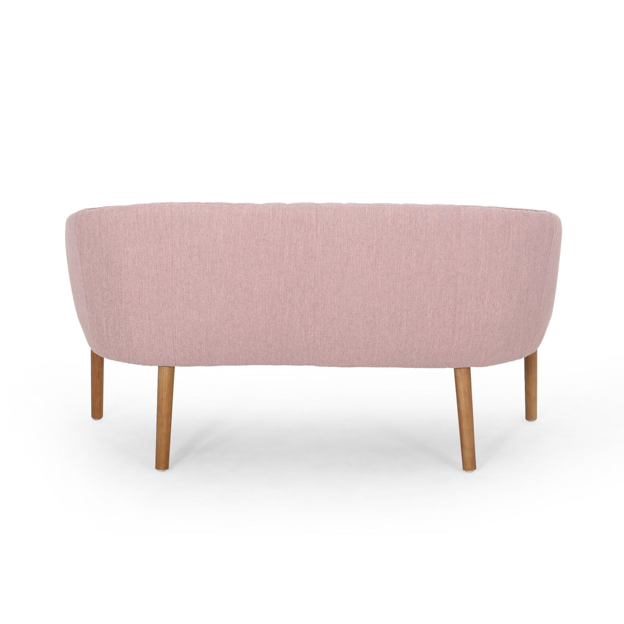 Mid Century Modern Loveseat With Channel Stitched Backrest