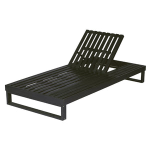 Black Acacia Wood Chaise Lounge