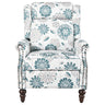 Push Back Recliner Chair Upholstered With Classic Wing Back And Solid Gourd-Shaped Legs