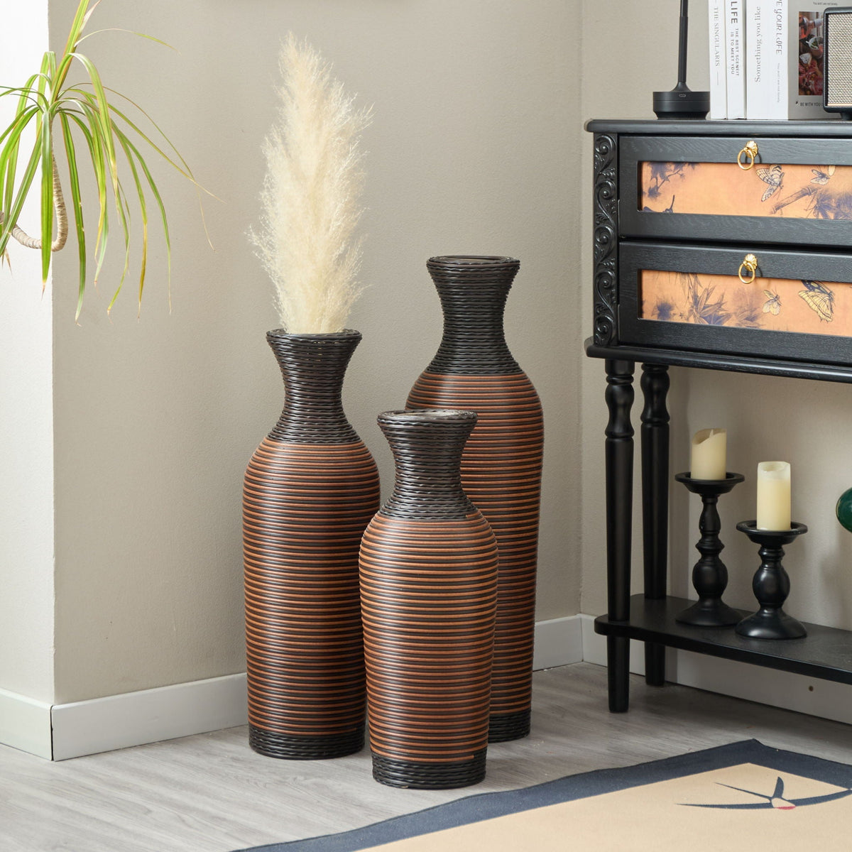 Classic And Neat Floor Vase, High Independent Flower Stand (Set of 3)