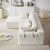 Modern Chenille Upholstered Sectional Sofa Couch Set