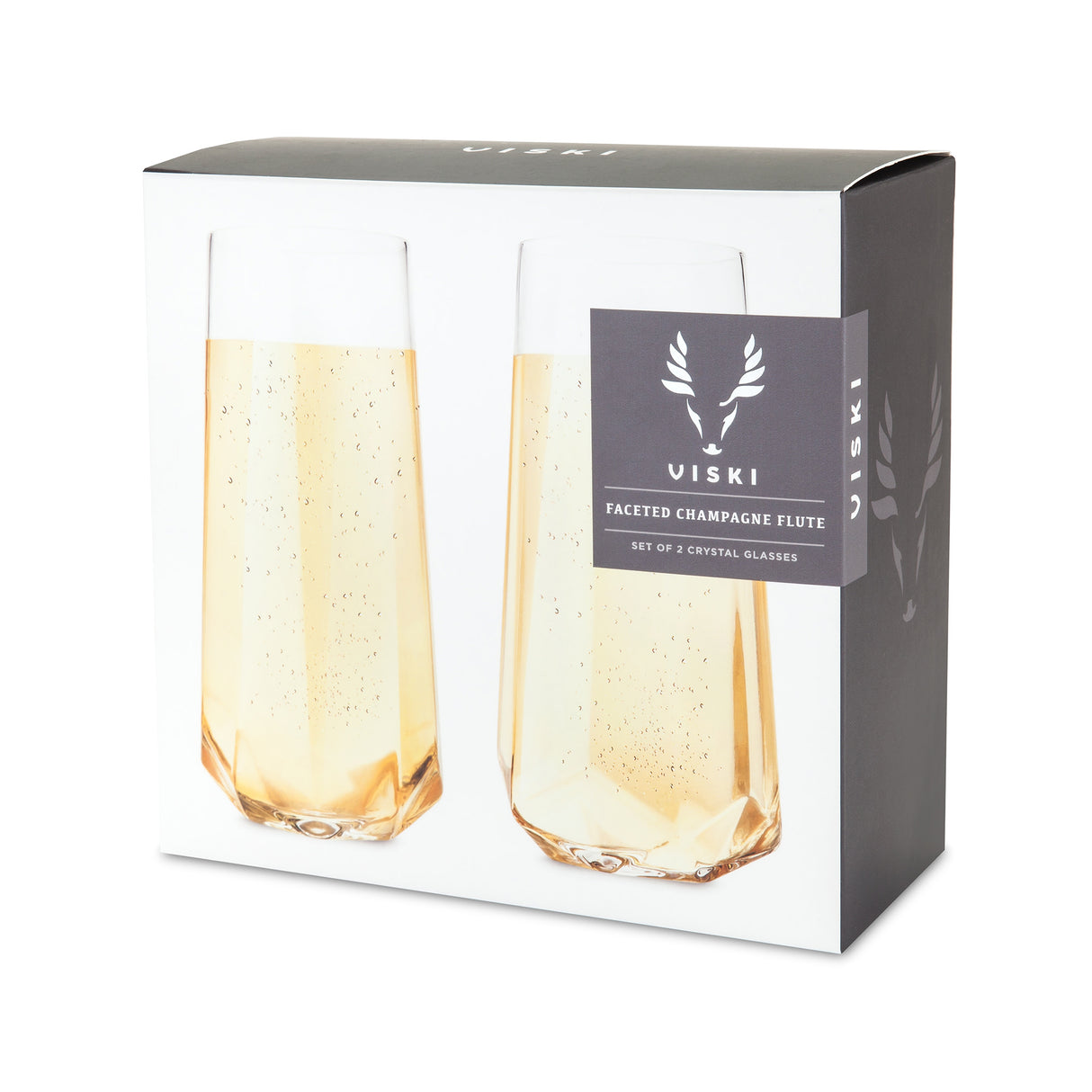 Seneca Crystal Faceted Stemless Flute Glasses Viski®