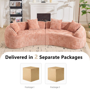 Curved Compressed Sofa, Nordic-Style Design For Living Room