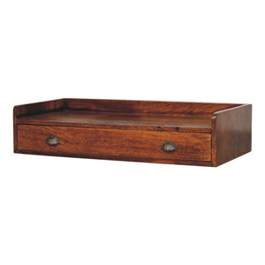 Solid Wood Belmont Wall-Mounted Console, 1 Drawer, 1 Shelf
