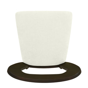 Dining Chair Without Arm Set of 2 (Dark Brown + Beige)