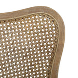 Cane-Back Upholstered Bar Stools Set of 2