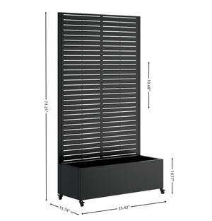 Metal Planter Box with Trellis - Raised Garden Bed with Wheels