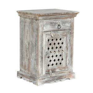 Wooden Nightstand With 1 Drawer 1 Door