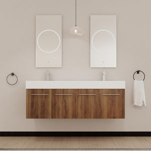 60 Inch Wall-Mounted Bathroom Vanity with Sink