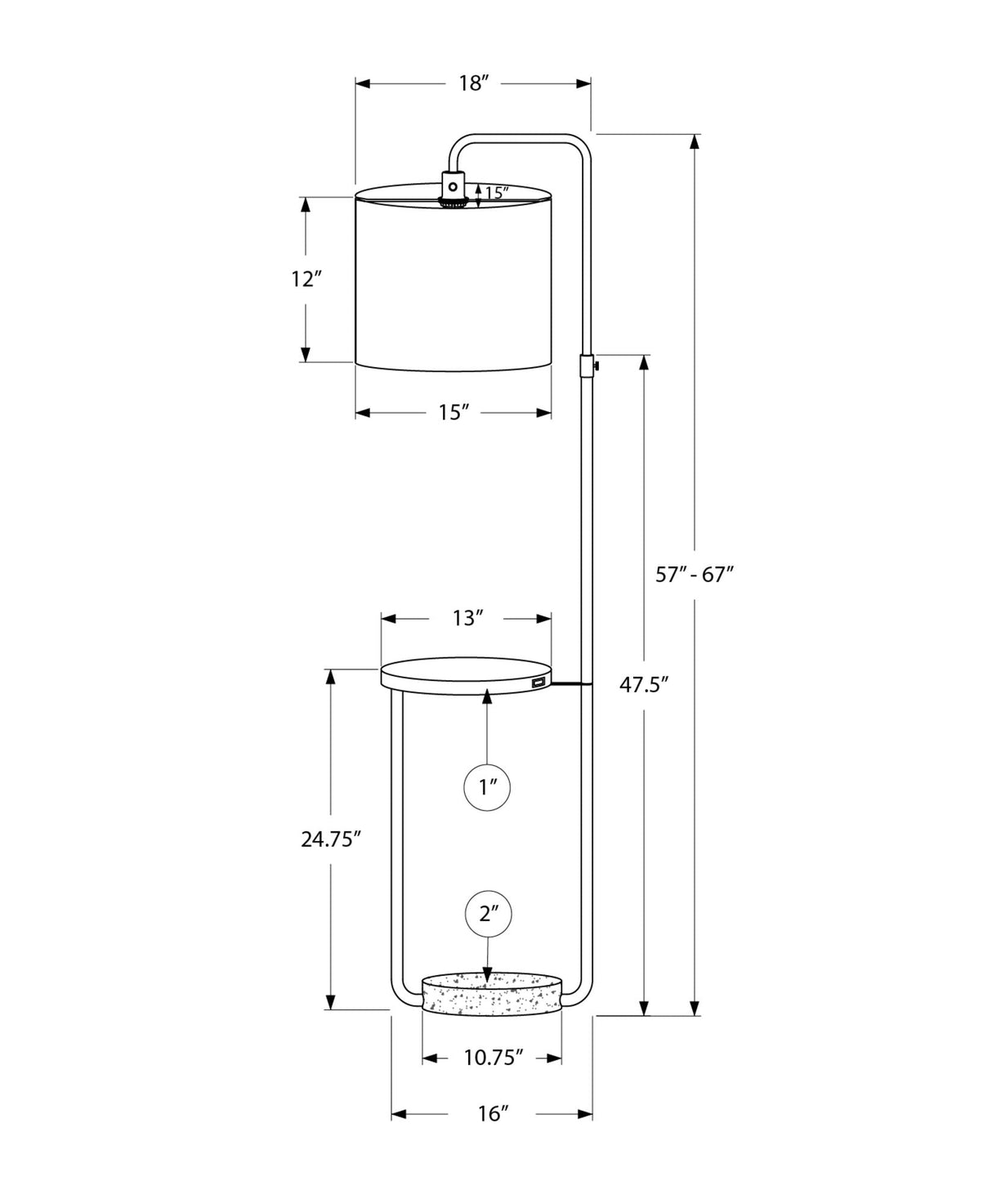 Floor Lamp Usb Port Included Lighting