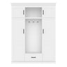 Hall Tree With Bench And 3 Hooks, Modern Entryway Storage Organizer Cabinet