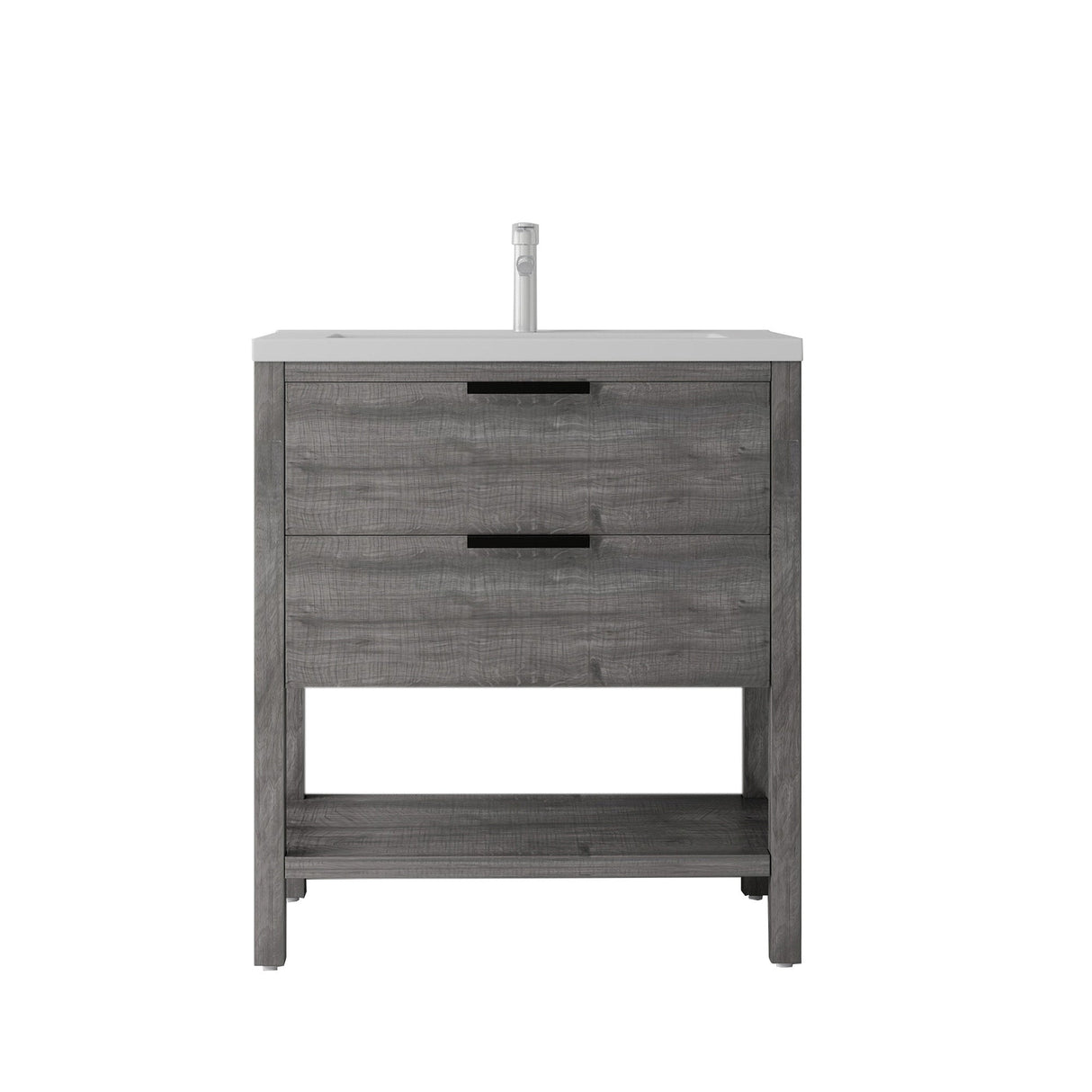 36 Inch Freestanding Bathroom Vanity with Sink, Soft-Close Drawer, Ceramic Sink, Plywood
