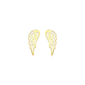 14k Yellow Gold Polished Wing Post Earrings