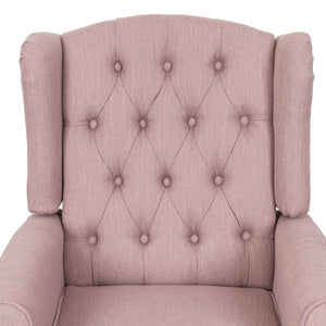 Wide Manual Wing Chair Recliner - Light Pink