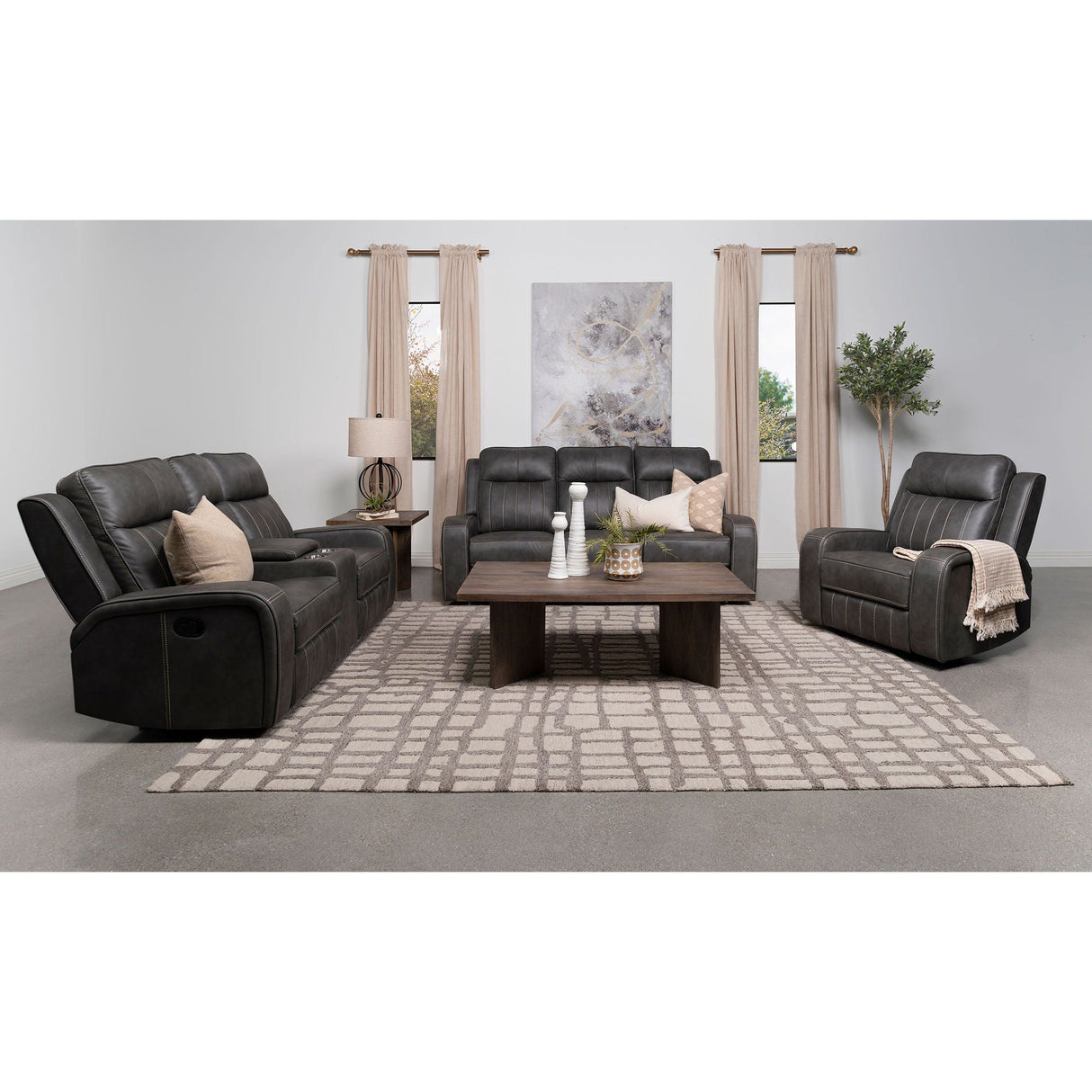 Forrest - Recliner Chair With Tufted Upholstery - Gray
