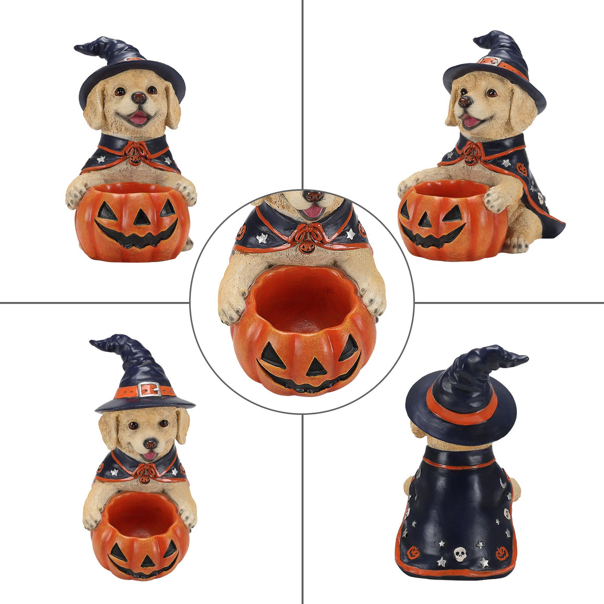 Halloween Labrador Retriever Witch Puppy Figurine