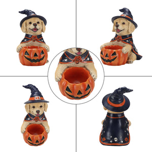 Halloween Labrador Retriever Witch Puppy Figurine