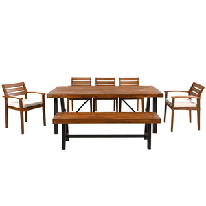 GO Outdoor Wood Dining Set For 7-8 Persons