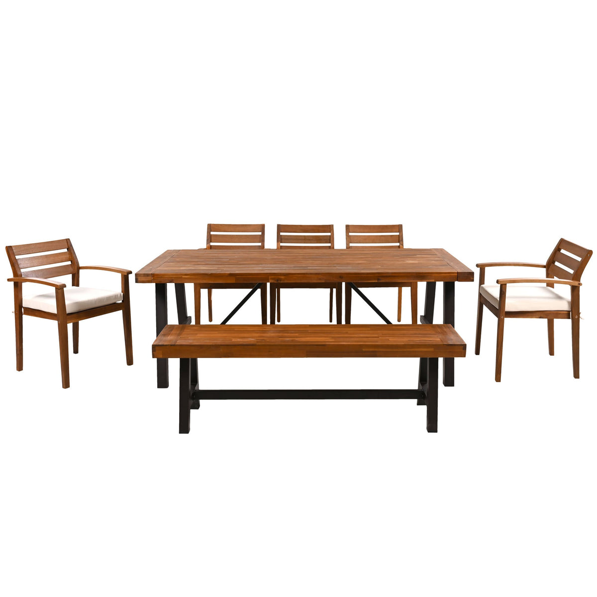 GO Outdoor Wood Dining Set For 7-8 Persons