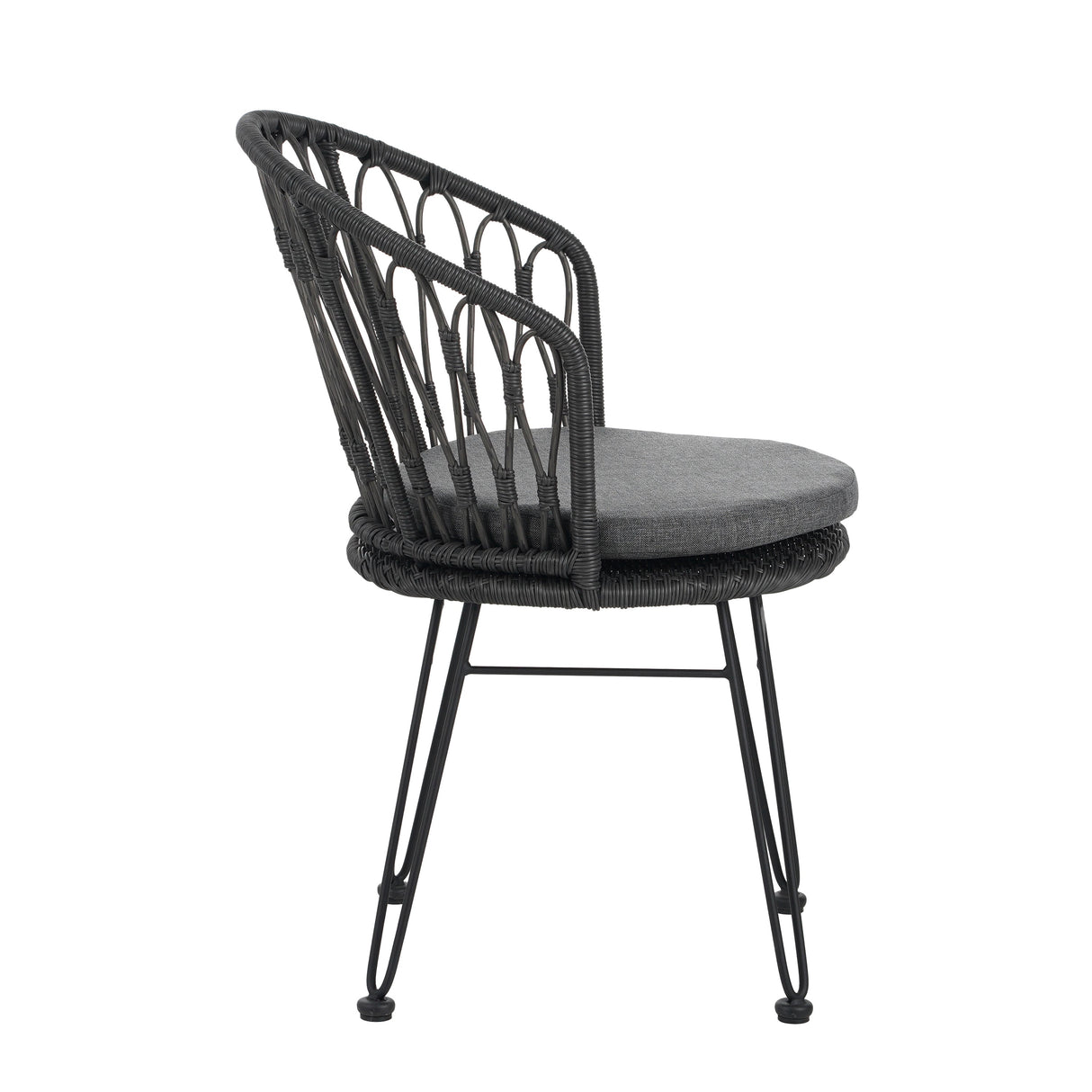 7 PCS Outdoor Dining Set with Acacia Wood Table and Rattan Chairs