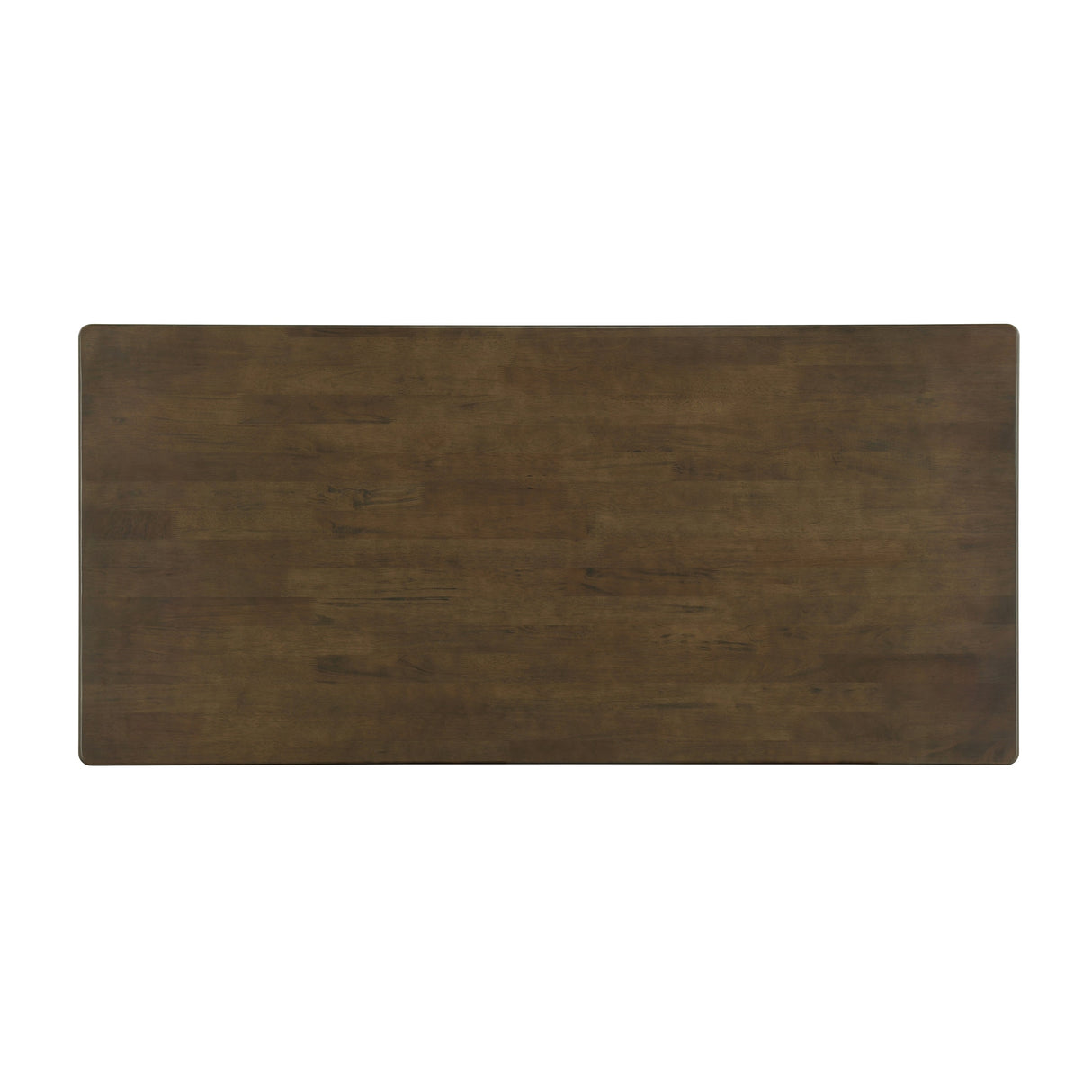 Walnut-Colored Rubber Wood Dining Table with Rattan Accents