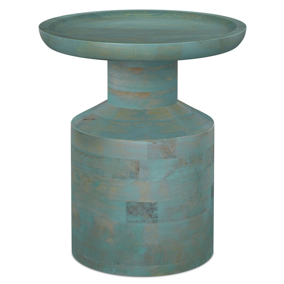 Handcrafted Wooden Accent Table with Sculptural Design - Multiple Colors