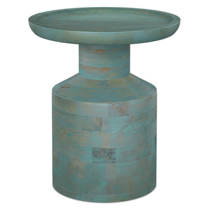 Handcrafted Wooden Accent Table with Sculptural Design - Multiple Colors