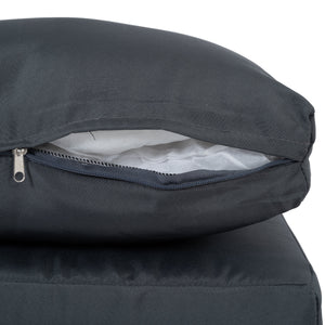 Outdoor PE Wicker 2-Seater Sofa Set with Grey Cushions and Table