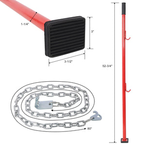 Universal Pulling Stick Tool for Car Repair Bumpers and Dent Fixing with Adjustable Steel - Red