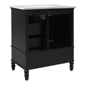 30" Bathroom Vanity With Sink, 3 Drawers, Adjustable Feet