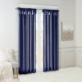 Twist tab lined window curtain panel navy 50x120"